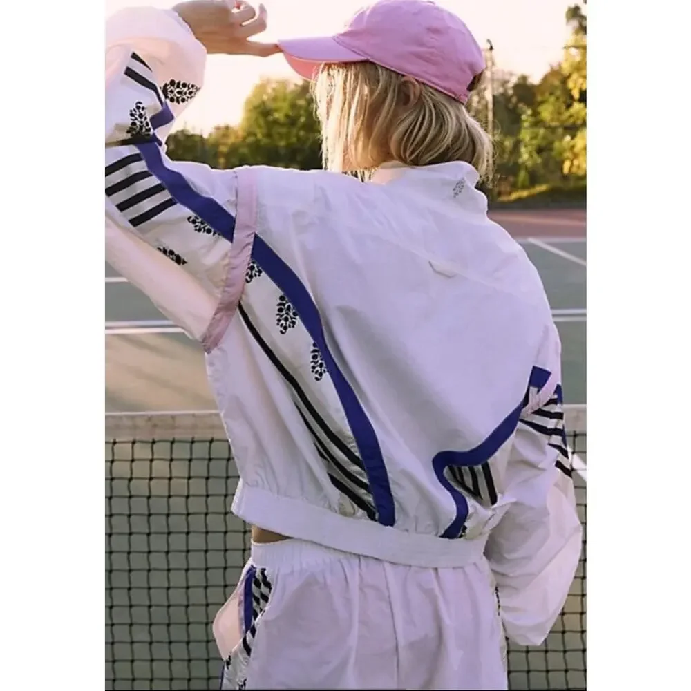 Free People Movement Track In Action Jacket Vest Ivory Combo Size XL Windbreaker